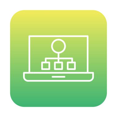 Basit Laptop Ekran simgesi, vektör illüstrasyonu