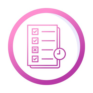 Görev planlama doğrusal simgesi. Kontrol listesi. Planlayıcı ağ simgesi, vektör illüstrasyonu 