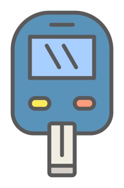 Glucometer simgesi, vektör illüstrasyonu basit tasarım