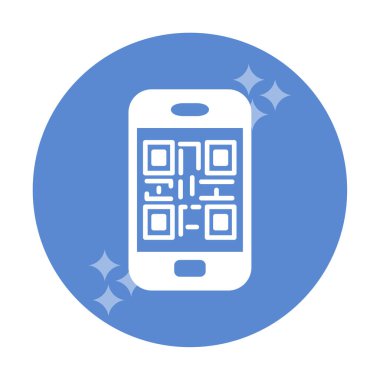 Akıllı telefon ekranındaki qr kodu beyaz arkaplanda izole edilmiş