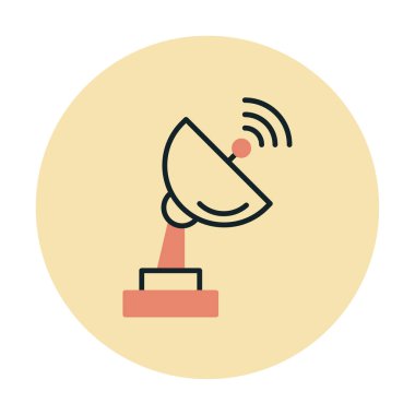 uzay simgesindeki uydu, vektör illüstrasyonu