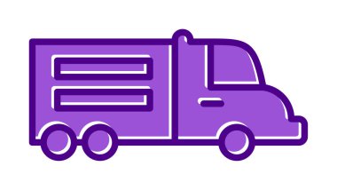 kamyon simgesi vektör çizgisi işareti.