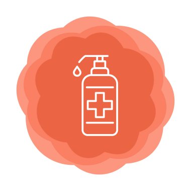 Bir dezenfektan şişesinin basit bir çizimi