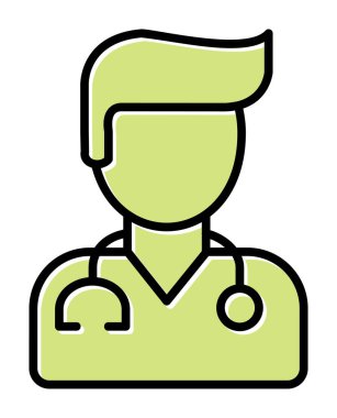 Erkek doktor simgesi, vektör illüstrasyon tasarımı