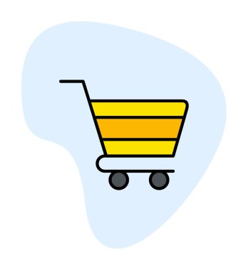 Alışveriş arabası simgesi, vektör çizimi basit tasarım