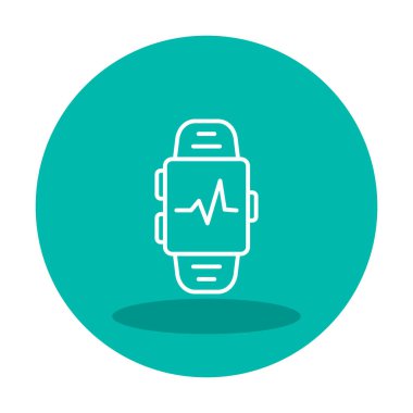 Smartwatch kalp atışı ikonunu gösteriyor. Fitness uygulaması konsepti. Vektör
