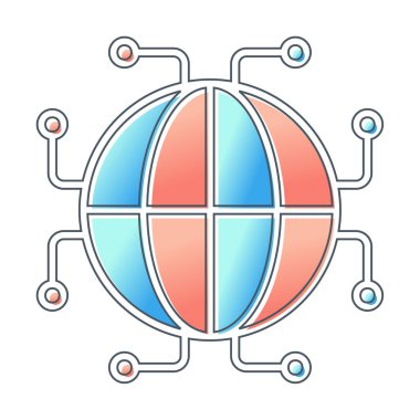 Digtal Dünya web simgesi vektör çizimi