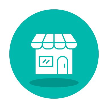 Dükkan cephesi simgesi, vektör illüstrasyonu