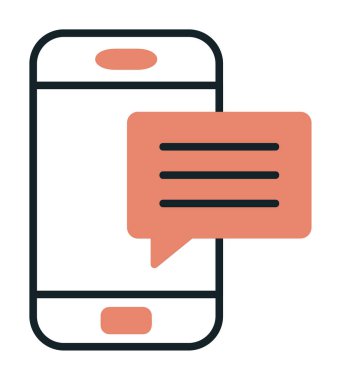 Basit sohbet simgesi, konuşma balonu, vektör illüstrasyonu