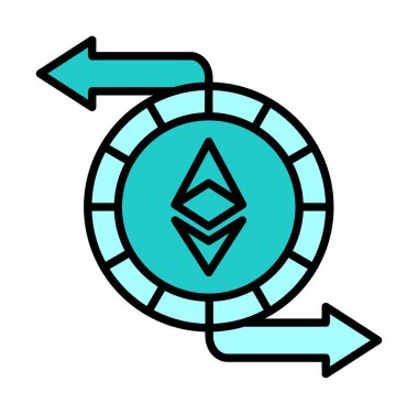 Ethereum Exchange web simgesi, vektör illüstrasyonu. ethereum işareti, kripto para birimi resmi