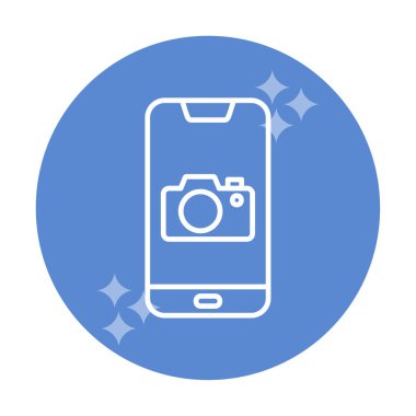 Akıllı telefon kamera simgesi, vektör illüstrasyonu 
