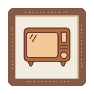 Eski TV simgesi vektör illüstrasyonu