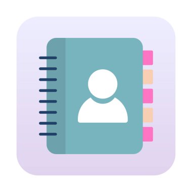 Contact book web icon, vector illustration