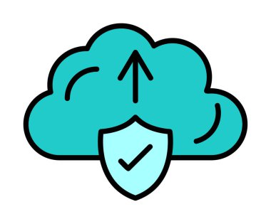 Vektör simgesi yükle, bulut depolama sembolü. Web sitesi veya mobil uygulama için modern, basit düz vektör çizimi