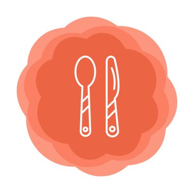 Modern çatal bıçak simgelerinin vektör çizimi                