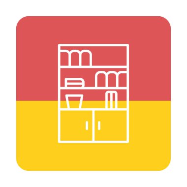 Dolap simgesi, vektör illüstrasyonu basit tasarım