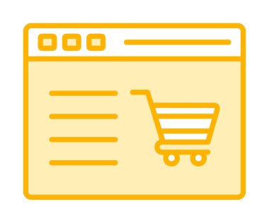 Alışveriş sitesi simgesinin vektör illüstrasyonu