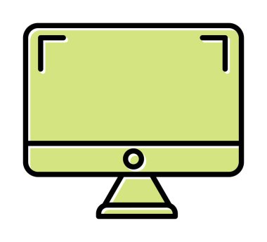 bilgisayar izleme simgesi, vektör illüstrasyonu basit tasarım