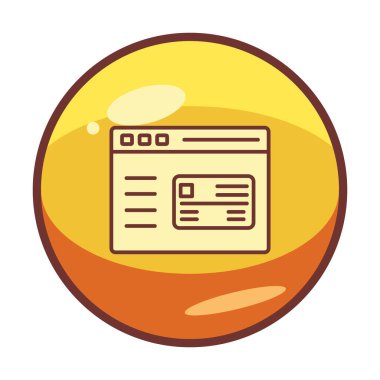 Basit Web Ödeme simgesi, vektör illüstrasyonu