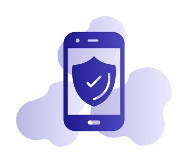 Güvenlik Düz simgesi, Kalkanlı Telefon 