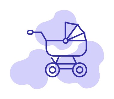 bebek arabası kutsal kişilerin resmi, vektör çizim 