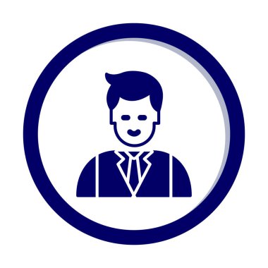 Basit Restoran Yöneticisi simgesi, vektör illüstrasyonu