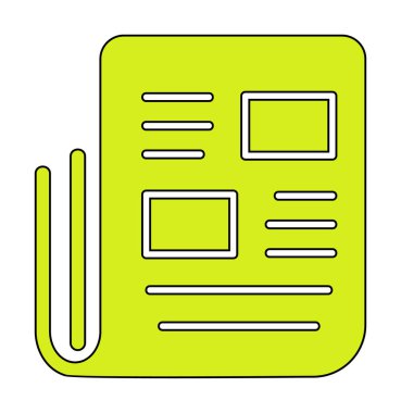 Haber kağıdı simgesi, vektör illüstrasyonu basit tasarım