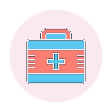 İlk yardım çantası simgesi. Acil durumlar için tıbbi ekipman