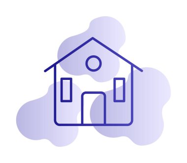 Eve. Web simgesi basit illüstrasyon