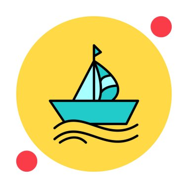 tekne ikonu vektör çizimi tasarımı 