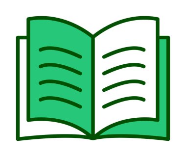kitap düz simge vektör çizim
