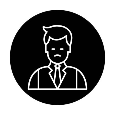 Basit Restoran Yöneticisi simgesi, vektör illüstrasyonu