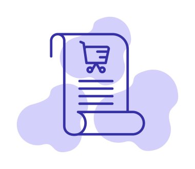 Alışveriş listesi simgesi, alışveriş arabası, vektör illüstrasyonu