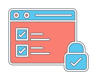 Basit güvenli veri simgesi, vektör illüstrasyonu