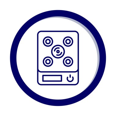 İndüksiyon Soba simgesi vektör illüstrasyonu