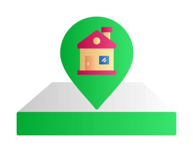 House Location Pin. Ev GPS sembolü, harita işaretleyici