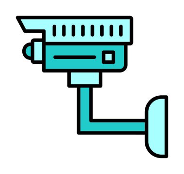 Basit bir CCTV kamera simgesi, vektör illüstrasyonu