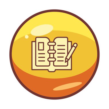 açık kitap ve kalem simgesi, vektör illüstrasyonu 