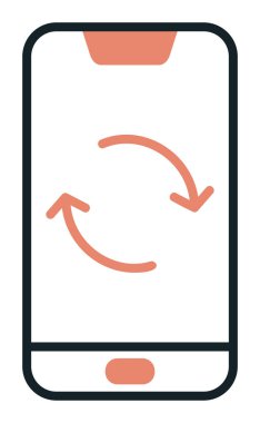 Smartphone Veri Eşzamanlamasının vektör çizimi 