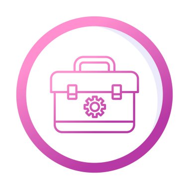 Araç takımı, araç kutusu düz simgesi, vektör illüstrasyonu