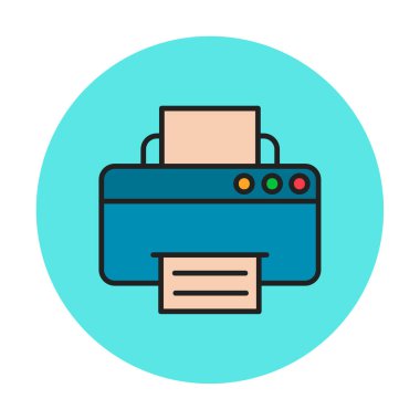 yazıcı simgesi web basit illüstrasyon