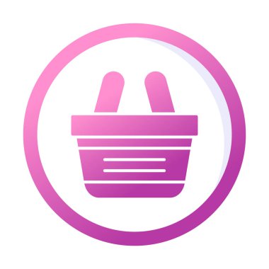 Alışveriş sepeti ikonu vektör illüstrasyonu          