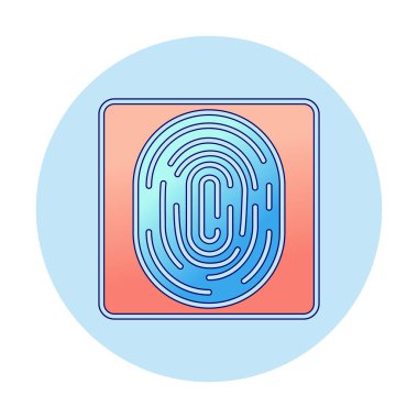 Parmak izi web simgesi vektör illüstrasyonu
