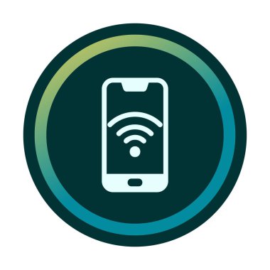 Akıllı telefondaki wifi imzası, basit simge vektör illüstrasyonu