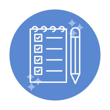 Not Defteri Yazma Web simgesi vektör çizimi