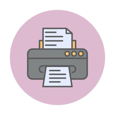 yazıcı simgesi web basit illüstrasyon