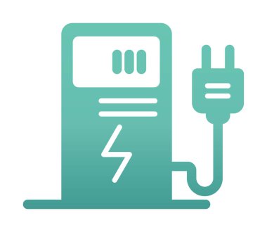 Elektrik Şarj İstasyonu ikon vektör çizimi