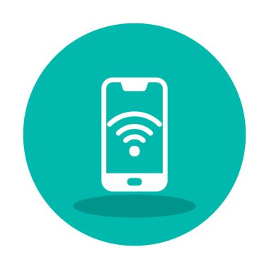 Akıllı telefondaki wifi imzası, basit simge vektör illüstrasyonu