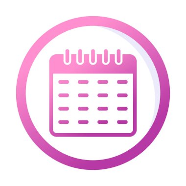 Takvim düzlüğü simgesi, vektör illüstrasyonu 