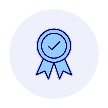 Onaylanmış madalya simgesi, vektör illüstrasyonu.